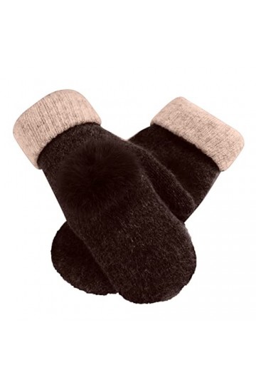 Gants thermiques pour femme - Gants dhiver chauds avec doublure en polaire - Poignets élastiques - Gants doublés chauds - Mi
