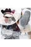 Gants thermiques pour femme - Gants dhiver chauds avec doublure en polaire - Poignets élastiques - Gants doublés chauds - Mi