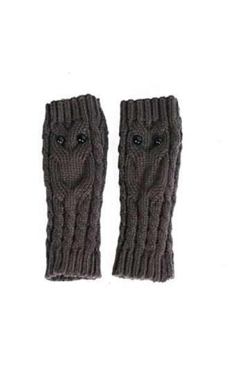 Femme Gants Gants Tricotés Leaky Finger Gants Automne Et Hiver Gants Chauds À La Mode Gris Foncé