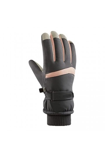 Gants dhiver en cuir de qualité supérieure pour le travail et le ski de descente imperméables pour homme et femme, gris, tai