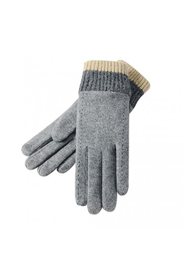 Rétention de la chaleur pour lautomne et lhiver - Couleur américaine - Écran contrasté en peluche épaisse - Gants coupe-ven