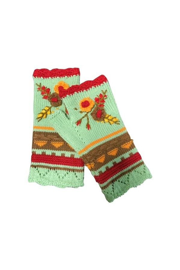 HANXIULIN Mitaines sans doigts chauffe-mains mitaines avec trou pour les pouces en tricot tricoté sans doigts pour femmes et 