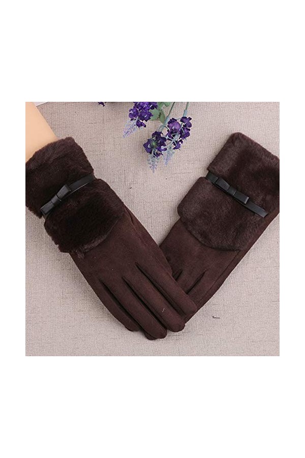 LUOXUEFEI Gants Hiver Femme Chaud Plush Moufles Épaisses Femmes Écran Tactile Conduite Gants Complets