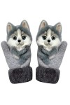 Kolarmo Moufles en forme danimal pour femme - Doublure chaude et confortable - Gants dhiver pour lextérieur - Doigts compl