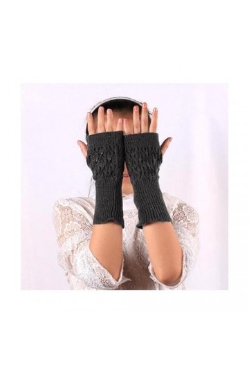 TJOIUY Gants dhiver 6 Couleurs Mitaines Chaudes Extensibles sans Doigts Hiver tricoté Confortable Femmes Bras Crochet vêteme