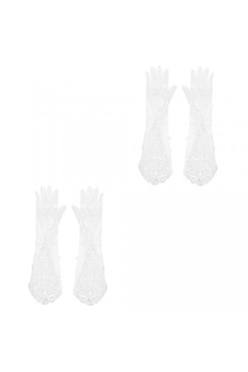 minkissy Lot de 2 paires de gants élégants pour femme - Accessoires dété pour fille - Accessoires de robe pour femme - Pour 