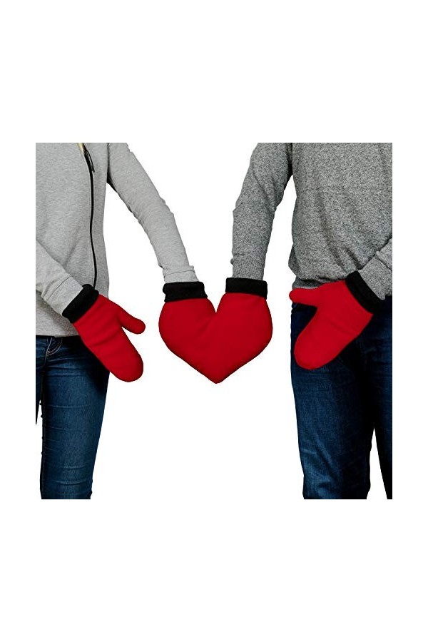Froster Gants pour les Amoureux, Moufles Polaire, Gants dhiver Chaud pour Couple, Cadeau pour Saint Valentin, Cadeau de Noël