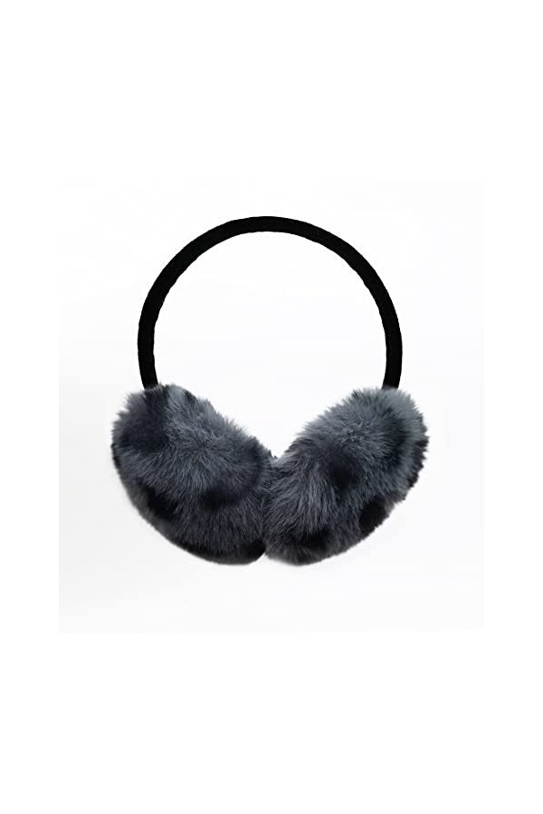 Onmygogo Cache-oreille en fausse fourrure pour lhiver, doux, chaud et pliable - Léopard gris - Medium