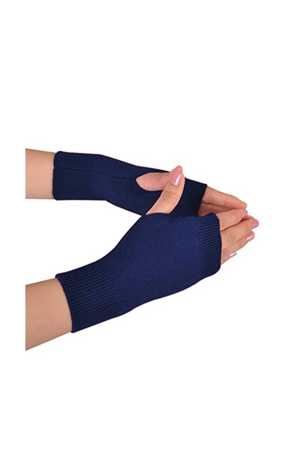 Novawo Gants en Mélange de Laine Chauds Mitaines Femme Gants Sans Doigts