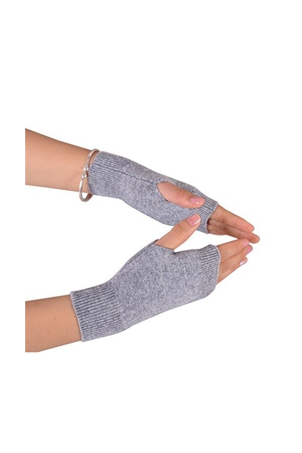Novawo Gants en Mélange de Laine Chauds Mitaines Femme Gants Sans Doigts