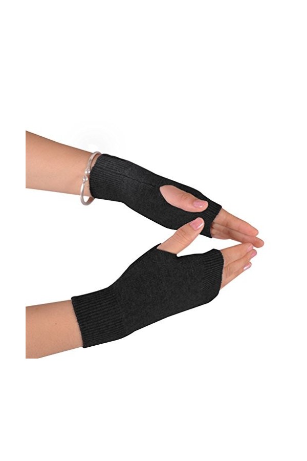 Novawo Gants en Mélange de Laine Chauds Mitaines Femme Gants Sans Doigts