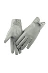 Long Keeper Gants Femme Cuir Hiver - Gants Tactiles Hiver Doublure Chaude Gants De Conduite en Cuir pour Femmes Décoration de