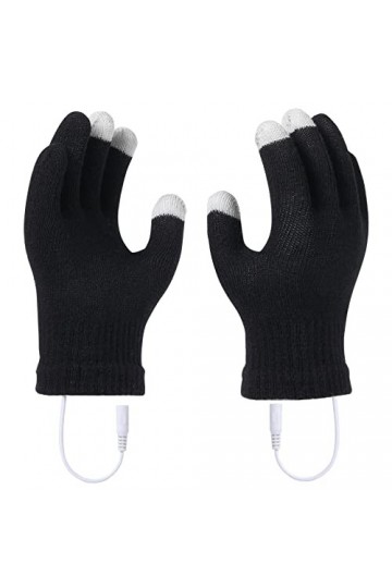 Gants chauffants USB pour femme et homme, gants chauffants USB pour taper, gants chauds dhiver à motif chauffant en laine tr