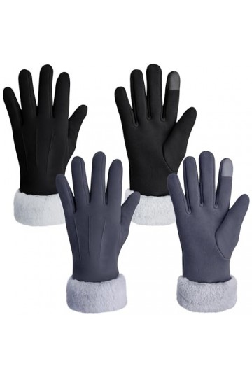 Justay Sowarm Gants Dhiver Pour Femme Daim écran Tactile Doublure Thermique Confortable Coupe-Vent Mitaines élégantes Pour L