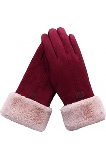 lifwimner Gants dhiver Femme avec écran Tactile Sensible en Polaire Thermique Doublure en Laine Chaude et Coupe-Vent Rouge v