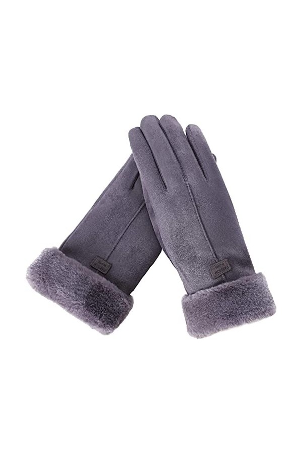 lifwimner Gants dhiver Femme avec écran Tactile Sensible en Polaire Thermique Doublure en Laine Chaude et Coupe-Vent Rouge v