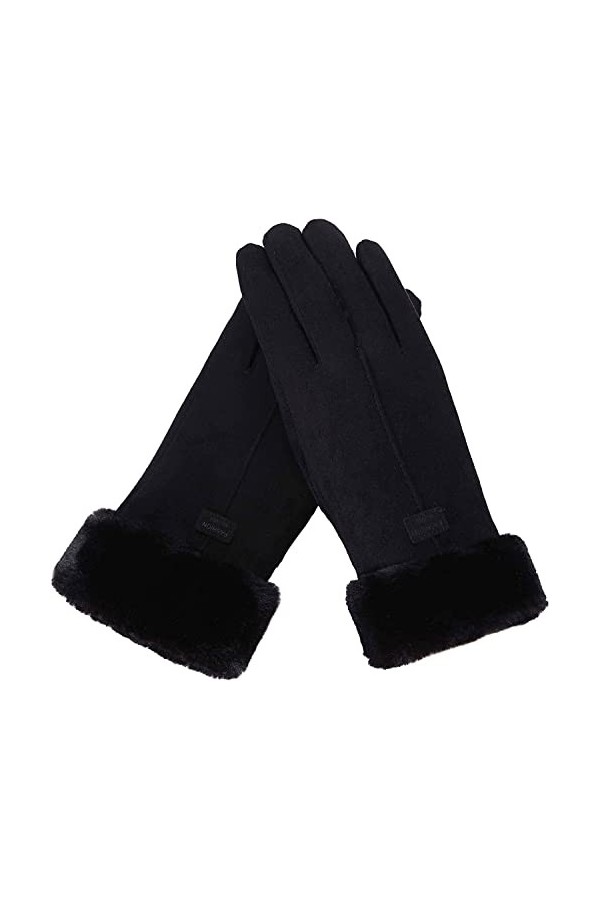 lifwimner Gants dhiver Femme avec écran Tactile Sensible en Polaire Thermique Doublure en Laine Chaude et Coupe-Vent Rouge v