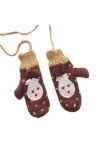 KieTeiiK Moufles tricotées doublées en polaire avec ficelle - Gants de Noël - Motif animal de dessin animé - Moufles dhiver,