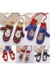 KieTeiiK Moufles tricotées doublées en polaire avec ficelle - Gants de Noël - Motif animal de dessin animé - Moufles dhiver,