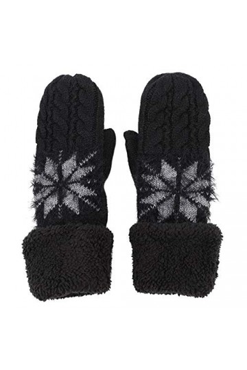 Moufles Tricotés dHiver Chauds Epaissis avec Motif de Dessin Animé Gants de Sports de Plein Air Anti-Froids Coupe-Vent Adult