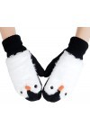 Moufles dhiver à double couche épaisses et chaudes en tricot avec motif hérisson de dessin animé, noir/blanc, taille unique