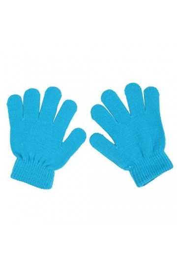 JAGENIE Gants dhiver mignons pour bébé garçons filles Couleur unie Tricot élastique Moufles Bleu