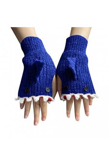 Chauds avec Doublure en Polaire Moufles Femmes Gants Faits à la Main Hiver Chauffe- Gants élégants Dames Gants sans Doigts Ch