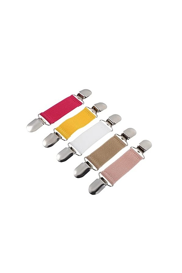 diyfixlcd Lot de 5 clips élastiques pour moufles en alliage de métal pour gants, chapeaux, pulls, châles, robes, châles, chem