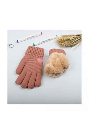 TJOIUY Gants dhiver Gants dhiver pour Hommes Femmes Adolescents Mignon Chat et Oiseau imprimé Thermique Gants tricotés Coup