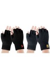 Mitaines – Gants dhiver chauds en polaire tricotée pour homme et femme, beige, taille unique