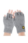 Mitaines – Gants dhiver chauds en polaire tricotée pour homme et femme, beige, taille unique