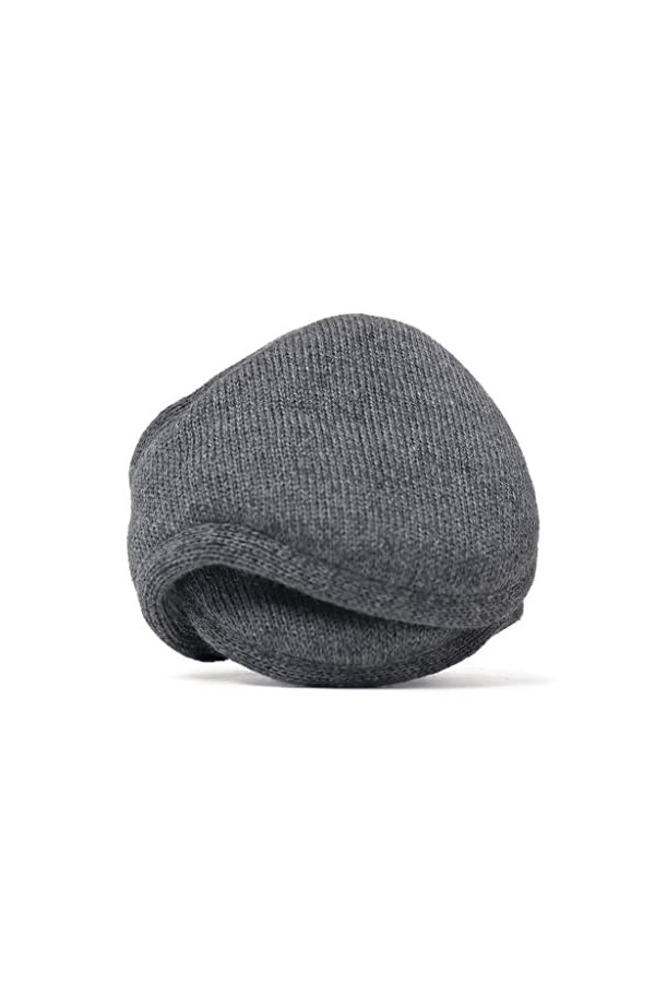 180s Cache-oreilles dhiver en laine mérinos | Cache-oreilles réglables et pliables, gris foncé, taille unique