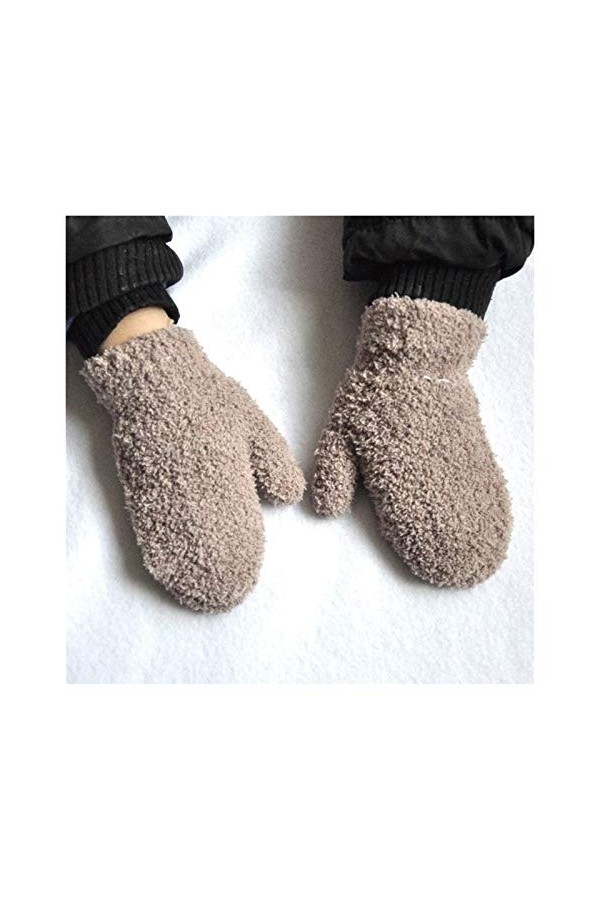 AiKoch Gants dhiver Chaud Wrap for Enfants Solide Tricoté Intérieur Doux Laine Thicken Gant 1-4 Ans Garçons Et Filles Gants 