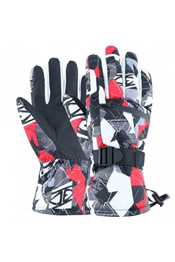Gants de plein air blancs pour adulte antidérapants imperméables hiver polaire chaud gants de vélo hiver gants chauds gants d