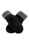 Gants thermiques pour femme - Gants chauds en tricot doublé polaire - Poignets élastiques - Gants dhiver en tricot chaud - G