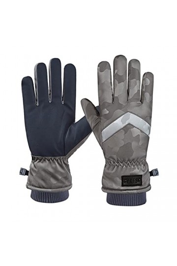 Gants dhiver dhiver à fermeture éclair pour écran tactile - Coupe-vent - Chaud - Imperméable - Gants de ski en cuir pour fe