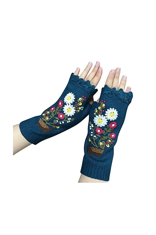 Mitaines sans doigts Poignet Mitaines dhiver tricotées douces et chaudes Poignet Hiver Automne Femmes Sans Doigts Tenir Femm