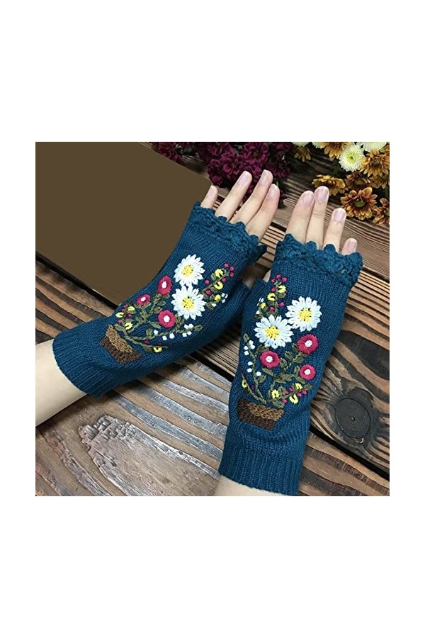 Mitaines sans doigts Poignet Mitaines dhiver tricotées douces et chaudes Poignet Hiver Automne Femmes Sans Doigts Tenir Femm