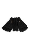 JBIVWW Femmes Hommes Solide Hiver Doux Gants Fingerless Mitaines en Tricot Gant Chaud à la Main Color : Black 