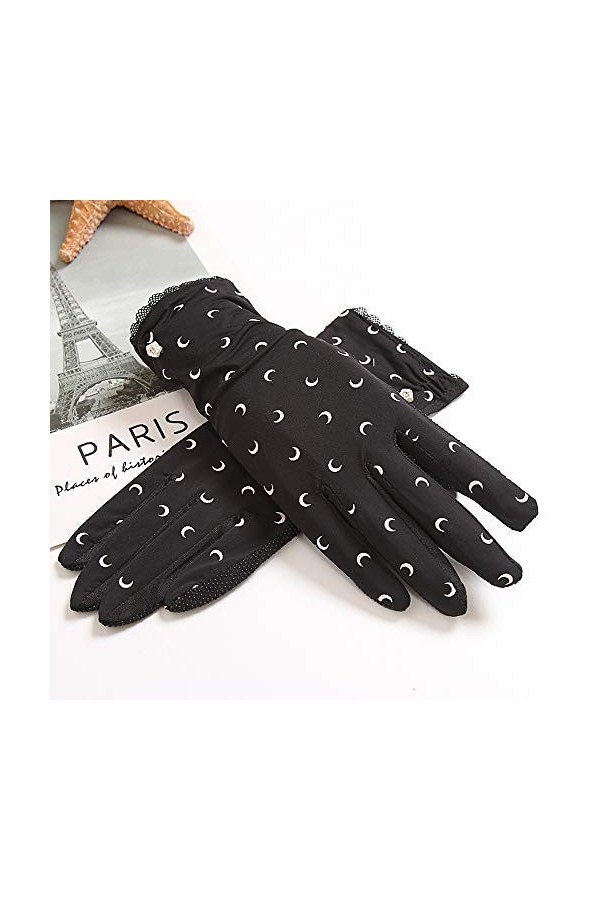 Rekaf Glômes de crème Solaire de la Soie à Glace Mignonne Mignonne Court Silk Cinq Doigts Sortir Conduite et Vélo Écran Tacti