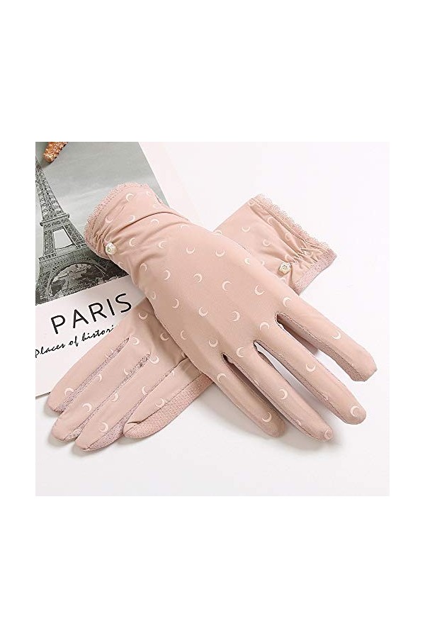 Rekaf Glômes de crème Solaire de la Soie à Glace Mignonne Mignonne Court Silk Cinq Doigts Sortir Conduite et Vélo Écran Tacti