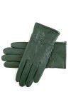 Gants de luxe Fletion - En cuir dagneau - Avec doublure en polaire - Pour femme - Vert - taille unique