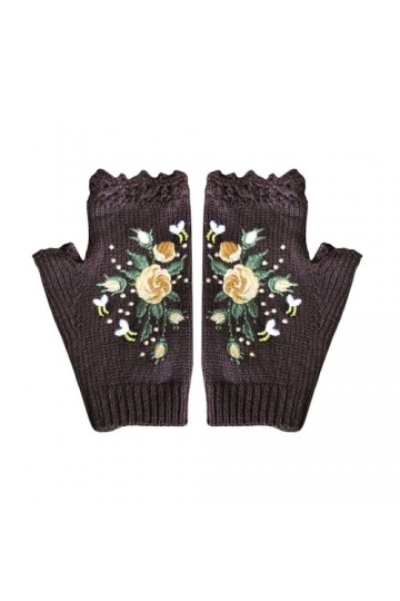 Mitaines tricotées sans doigts pour femme - Noir - Accessoires de cosplay - Manches en tricot - Moufles sans doigts - Douces 