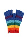 Frotox Gants à rayures arc-en-ciel de dessin animé - Moufles de Noël - Moufles épaisses colorées pour adultes, Bleu arc-en-ci