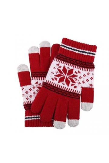 TJOIUY Gants dhiver Mode créative Flocon de Neige Impression Gants téléphone Portable écran Tactile Gants tricotés Hiver épa