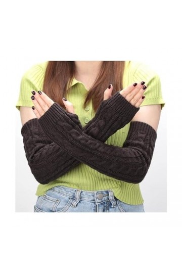 TJOIUY Gants dhiver Femmes Longs Tricot Mitaines Hiver Mode Bras Poignet Manches décontracté Doux Plus Chaud Fille coude Mit