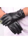 Gants pour Hommes Hiver, Écran Tactile pour Hommes À La Mode Couple Gants en Cuir Hiver Coupe-Vent Et Chaud Noir Loisirs De P