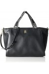 Tommy Hilfiger Sac Bandoulière Femme Tommy Life Tote Moyen Modèle, Noir Black , Taille Unique