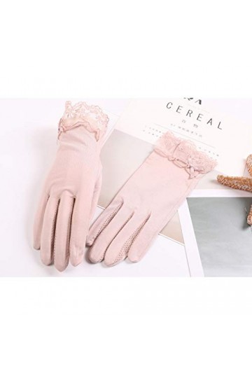 BPFSST Printemps et Automne Stretch Gants de Section Mince Écran Solaire dété Gant de Conduite Femme Gants Courts antidérapa
