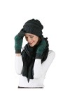 Femmes Ensemble de gants décharpe et de gants Bonnet en tricot Bonnet en maille torsadée Gants pour écran tactile 3 en 1 Cof